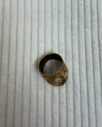 Gold Chevron Stripe Ring - back view