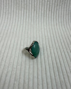 Green Onyx Sterling Silver Ring - front view