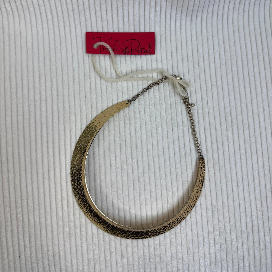 Petal Hammered Gold-Tone Choker Necklace - front view