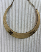Petal Hammered Gold-Tone Choker Necklace - back view