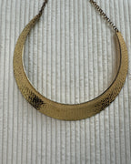 Petal Hammered Gold-Tone Choker Necklace - side view