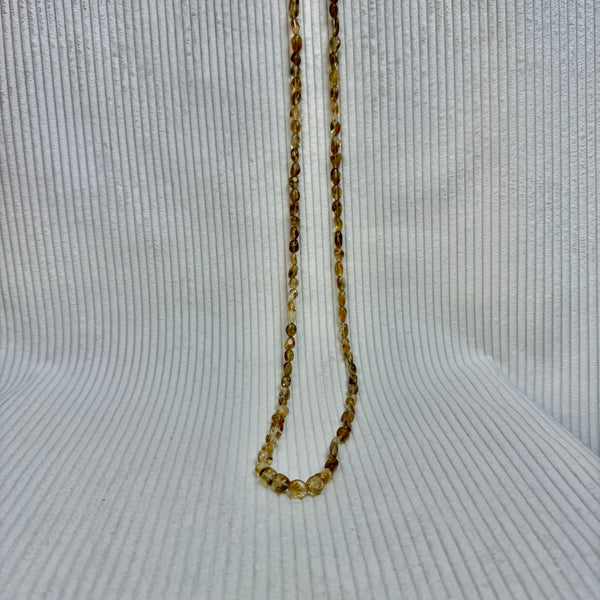 Citrine Gemstone Bead Necklace - front view