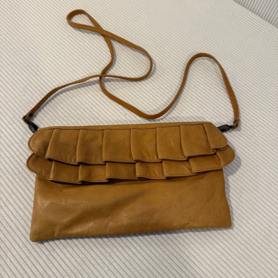 Nina des Criquets Brown Leather Hobo Bag