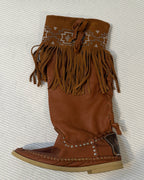 Hector Riccione Navajo Fringed Moccasin Boots
