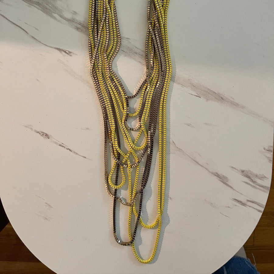 Essilp Layered Statement Necklace - front view