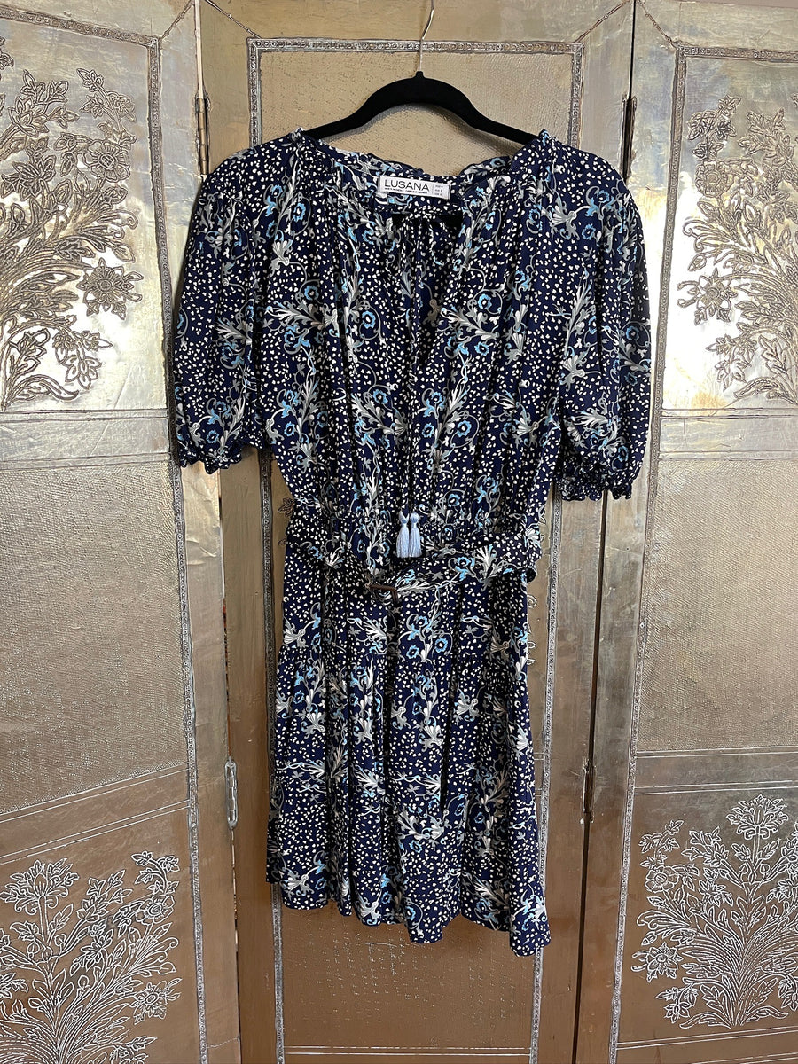 Lusana Balloon Sleeve Tassel Dress Size 4 photo 2
