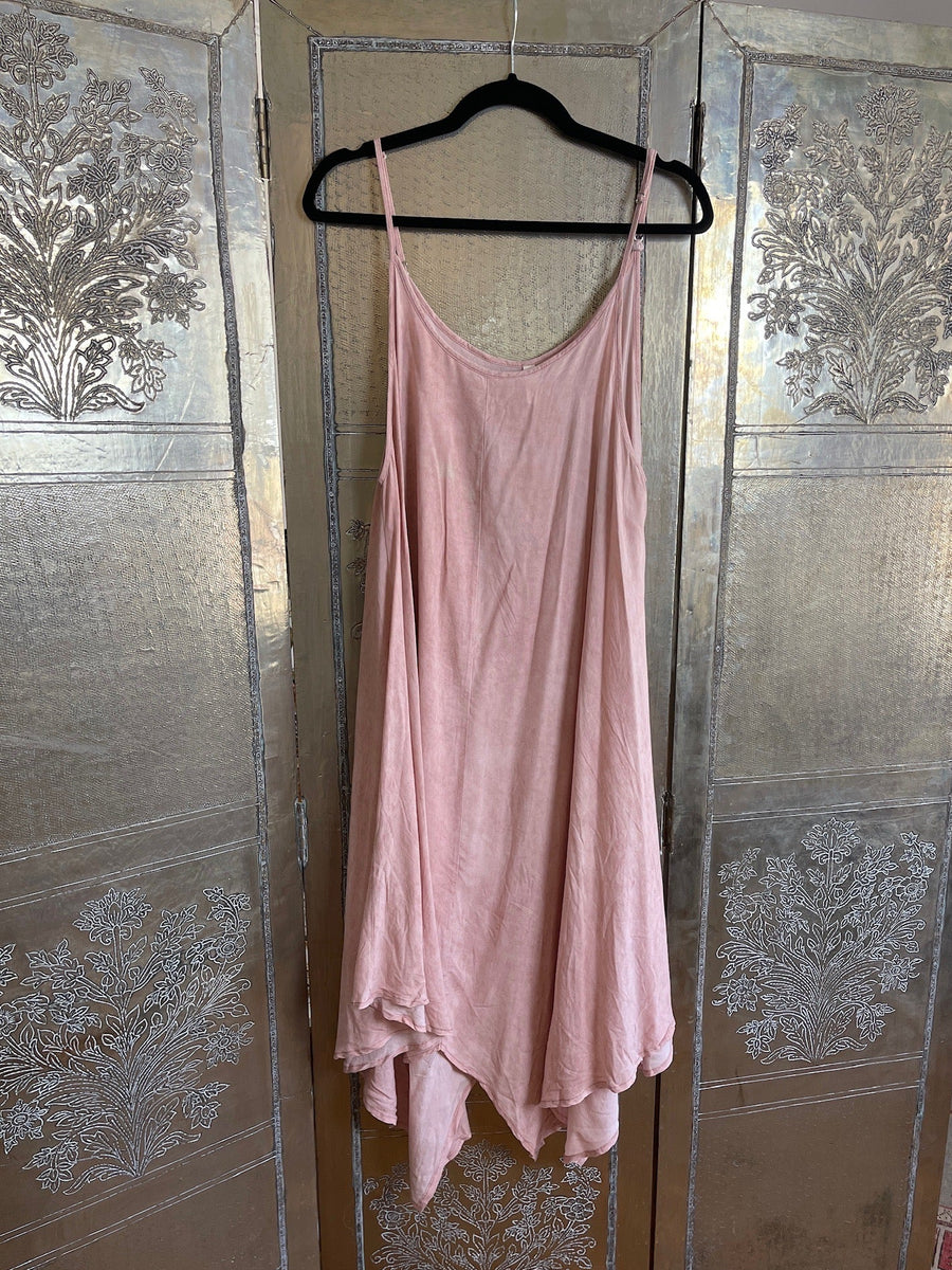 Pink Asymmetrical Handkerchief Hem Slip Dress photo 1