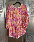 Poupette St Barth Pink Yellow Floral Romper Coverup photo 2