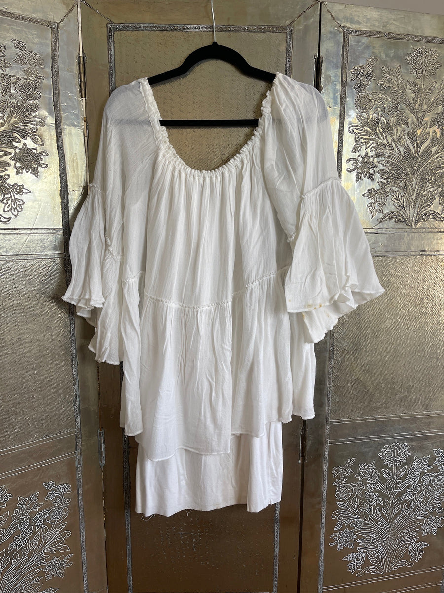 Rails White Boho Tiered Ruffle Dress Size M photo 1