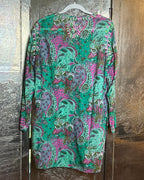 Raj Green Pink Embroidered Tunic Size XL photo 3