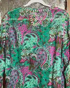 Raj Green Pink Embroidered Tunic Size XL photo 2