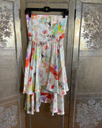 Shaya Strapless Abstract Floral High Low Dress Size US 6 EUR 36 photo 1