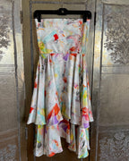 Shaya Strapless Abstract Floral High Low Dress Size US 6 EUR 36 photo 2