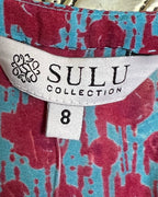 Sulu Collection Blue Red Floral Embroidered Tunic Size 8 photo 3