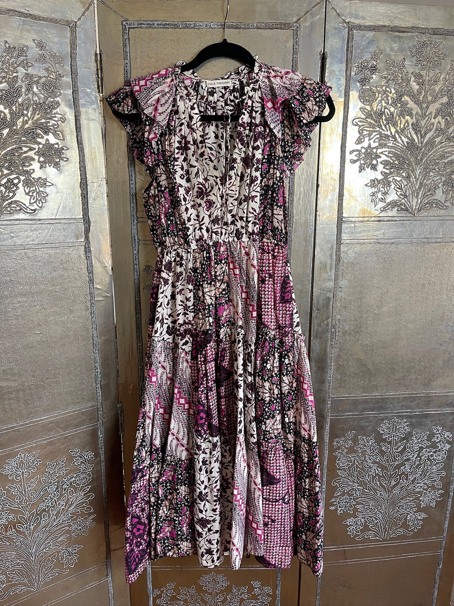 Ulla Johnson Asis Dress Fuchsia Patchwork Size 4 photo 1