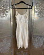 White Spaghetti Strap Lace Hem Dress Size M photo 2