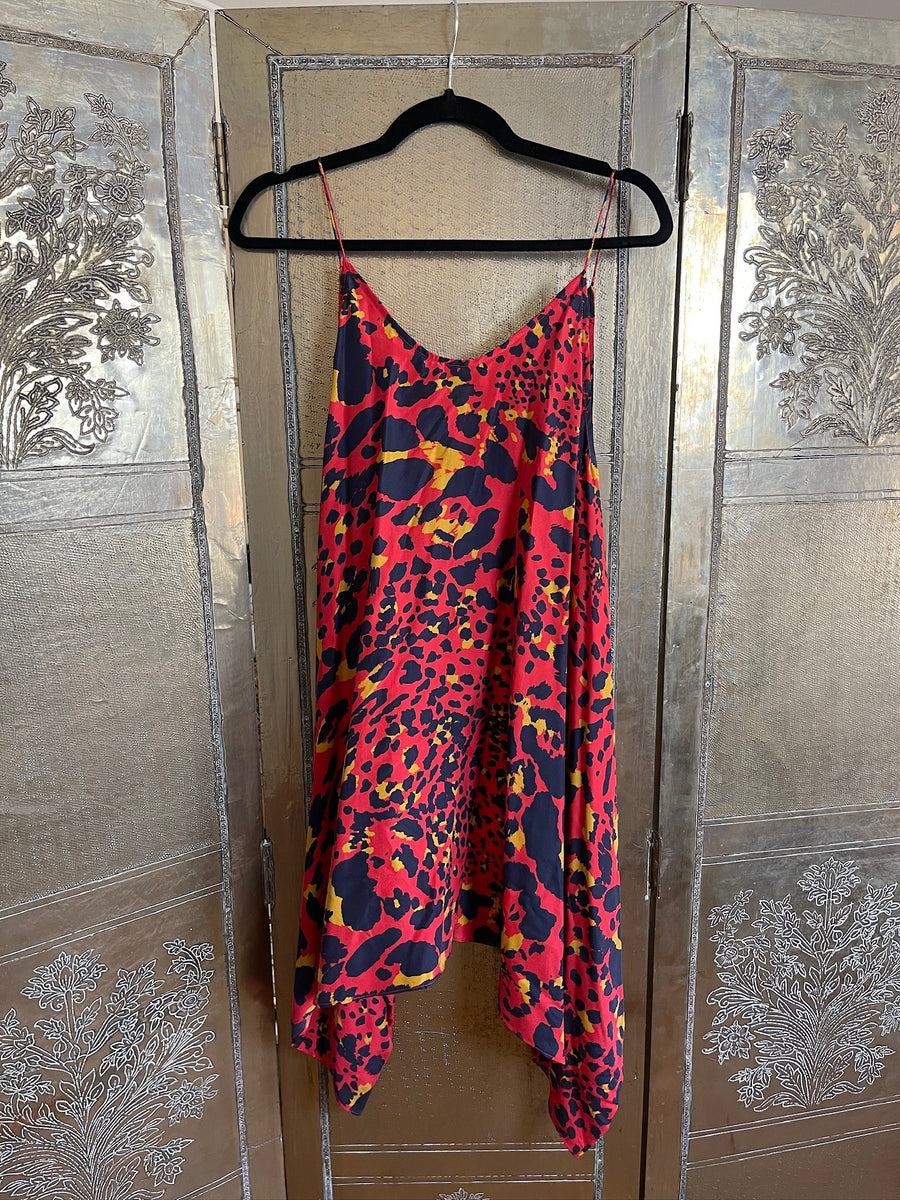 Zimmermann Red Black Abstract Slip Dress Size 0 photo 1