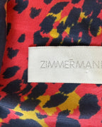Zimmermann Red Black Abstract Slip Dress Size 0 photo 3