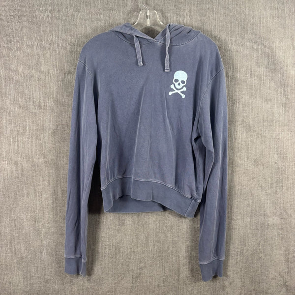 SoulCycle Blue Skull-and-Crossbones Pullover Hoodie Size M — 01 front