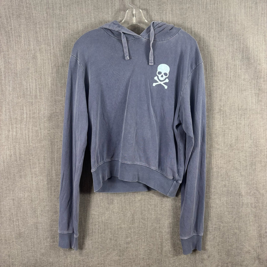 SoulCycle Blue Skull-and-Crossbones Pullover Hoodie Size M — 01 front