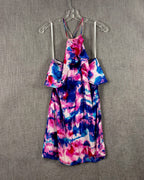 Alice & Trixie Pink and Blue Silk Print Dress Size M — 01 front