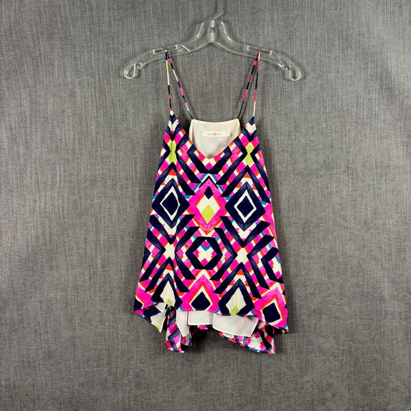 Alice & Trixie Geometric Silk Print Top Size M — 01 front