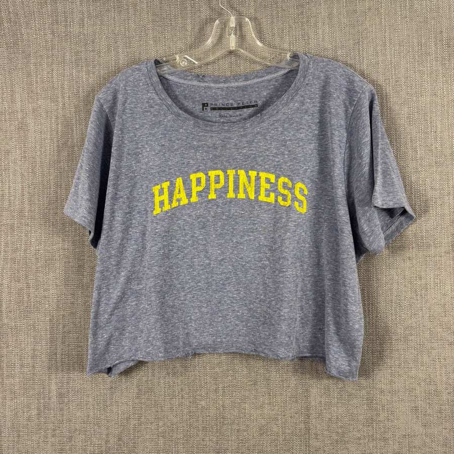 Prince Peter Collection Gray Happiness Graphic Tee Size MEDIUM — 01 front