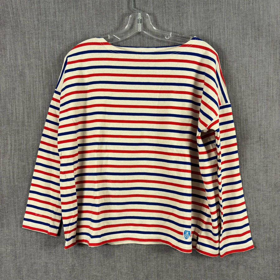 Orcival Red and Blue Striped Cotton Breton Top — 01 front