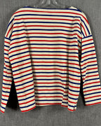 Orcival Red and Blue Striped Cotton Breton Top — 02 back