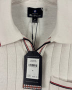 Ben Sherman Ivory Cotton-Blend Knit Polo Size M — 05 tag