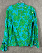 Tory Burch Stephanie Green and Blue Cotton Sequin Tunic Size 6 — 02 back