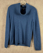 Talbots Blue Pure Cashmere Turtleneck Size M — 01 front