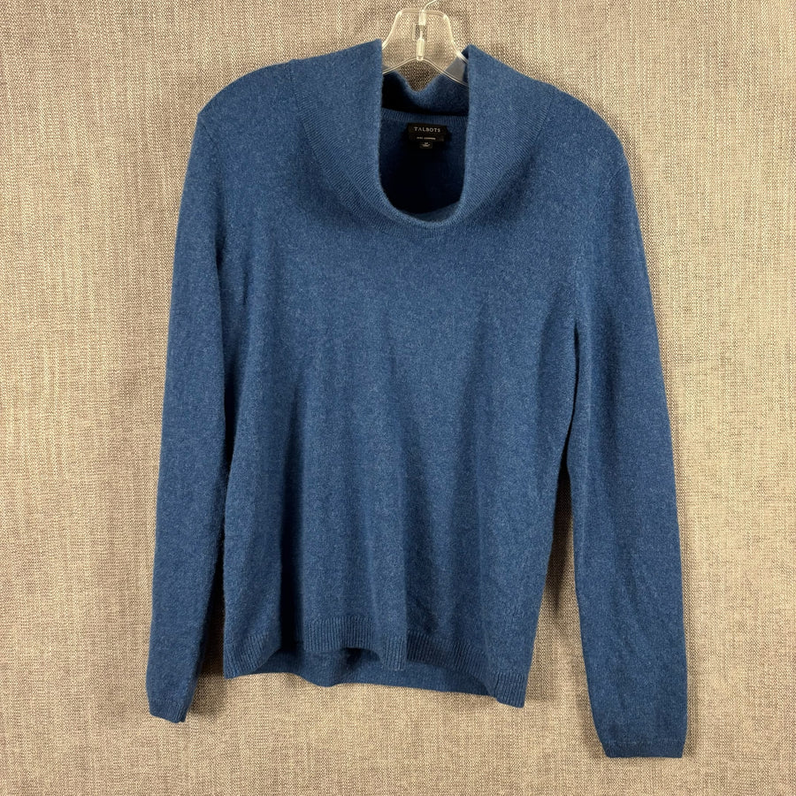 Talbots Blue Pure Cashmere Turtleneck Size M — 01 front