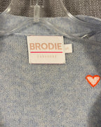 Brodie Cashmere Gray Neon Heart Cardigan Size S — 03 tag