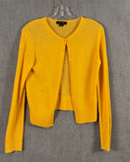Christopher Fischer Mustard Yellow Cashmere Cardigan Size M — 01 front