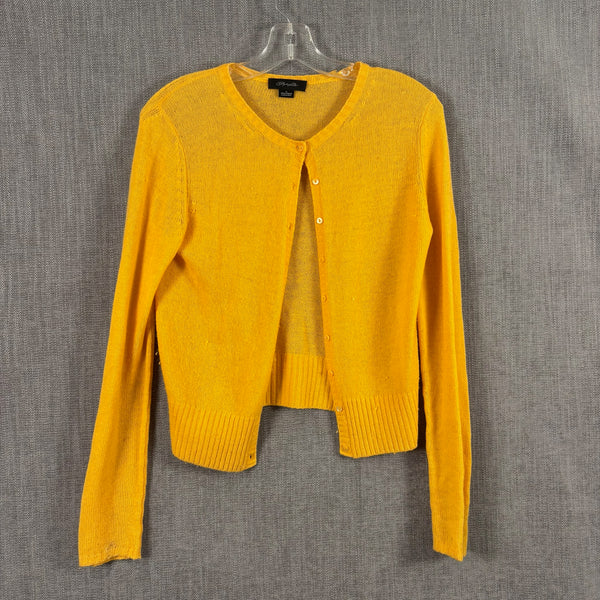 Christopher Fischer Mustard Yellow Cashmere Cardigan Size M — 01 front