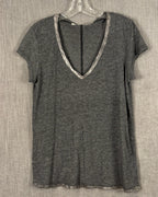 Michael Stars Gray V-Neck Tee Size OS — 01 front