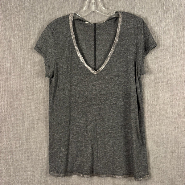 Michael Stars Gray V-Neck Tee Size OS — 01 front