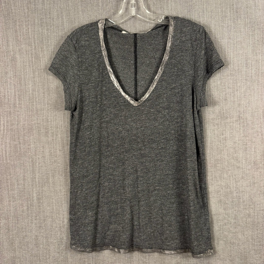 Michael Stars Gray V-Neck Tee Size OS — 01 front