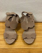 Pedro García Dyane Beige Suede Wedge Sandals Size 38 — 01 front