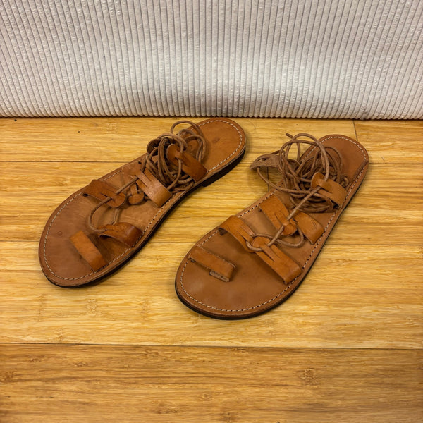 Brown Strappy Sandals (Brand Unconfirmed) — 01 front