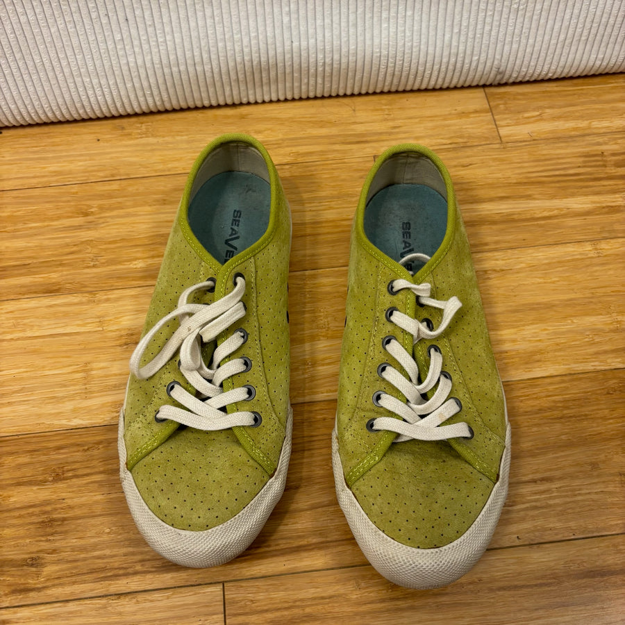 SeaVees Monterey Green Suede Low-Top Sneakers — 01 front