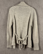 La reine de la bohème Light Gray Mohair-Blend Tie-Back Cardigan Size XL — 02 back