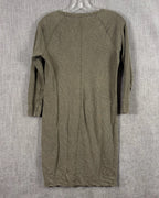 Standard James Perse Olive Asymmetrical-Hem Raglan Jersey Dress — 02 back