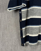 Autumn Cashmere Navy and Gray Striped Cashmere Top Size S — 03 detail