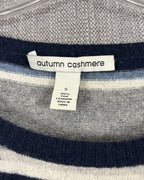 Autumn Cashmere Navy and Gray Striped Cashmere Top Size S — 04 tag