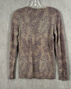 White + Warren Taupe Snakeskin-Print Cashmere Sweater Size M — 02 back