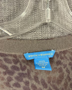 White + Warren Taupe Snakeskin-Print Cashmere Sweater Size M — 03 tag