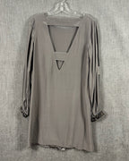 Alice & Trixie Taupe Beaded-Cuff Dress Size S — 02 back