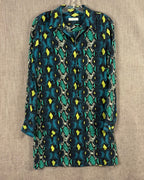 Equipment Femme Blue and Green Print Dress Size XS (TP) — 01 front